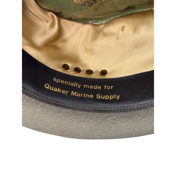 Quaker Marine Supply Company Fedora Hat Made by Wegener, Germany Size 7 1/8 - Picture 11 of 13